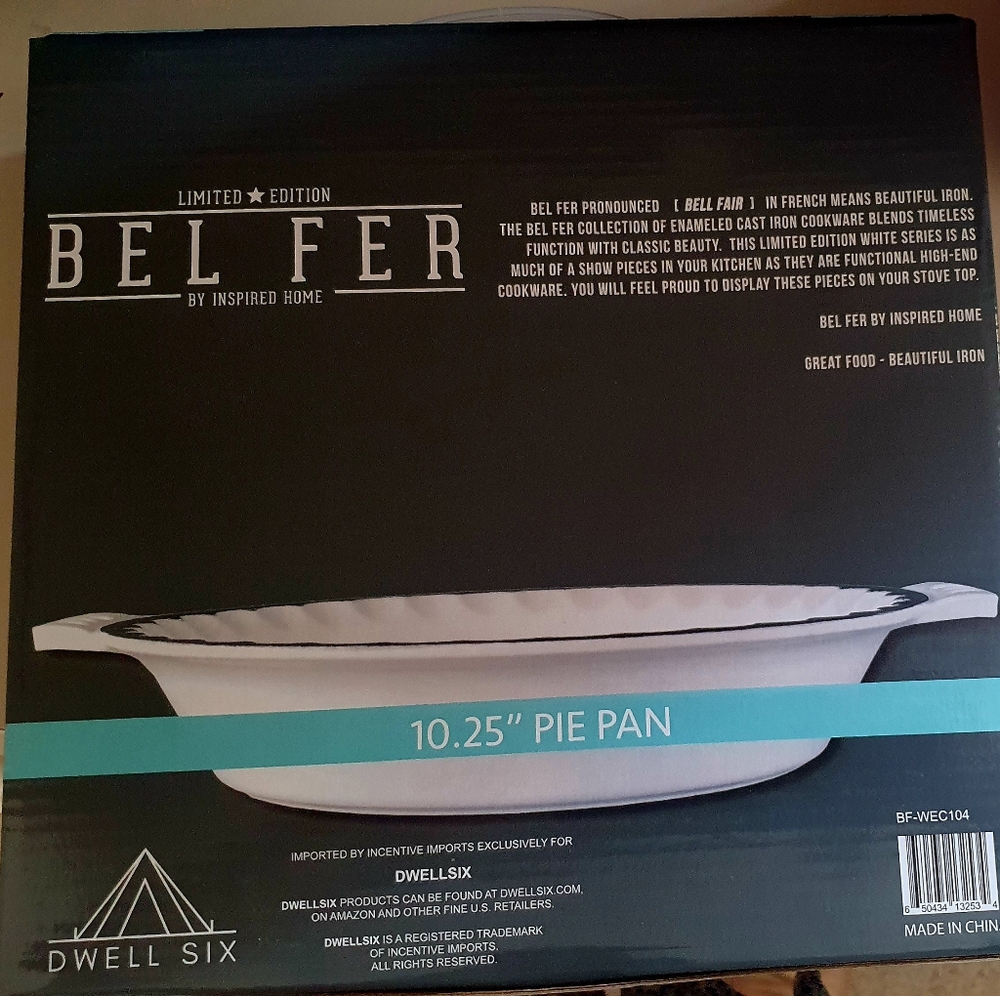 Bel Fer Enameled Cast Iron Pie Pan